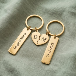 Porta-chaves de Casal Personalizado com Coração