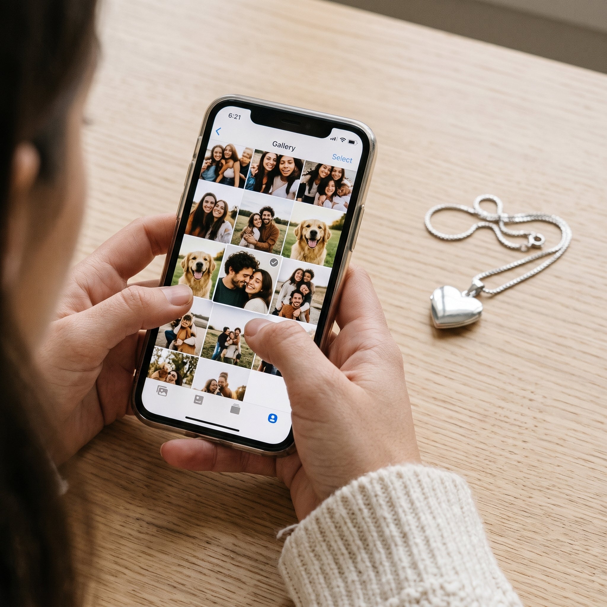 Escolher fotografias no telemóvel