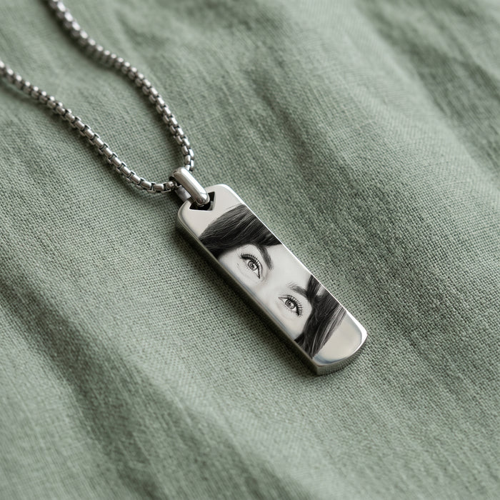 Colar Placa Gravada Personalizado com Fotografia